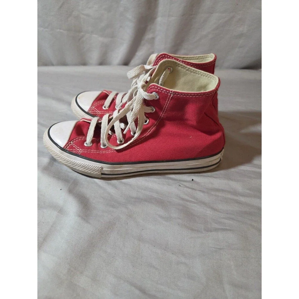 VTG Y2K CONVERSE All Star Red Hi-top tennis shoes kids 9 skater retro cons